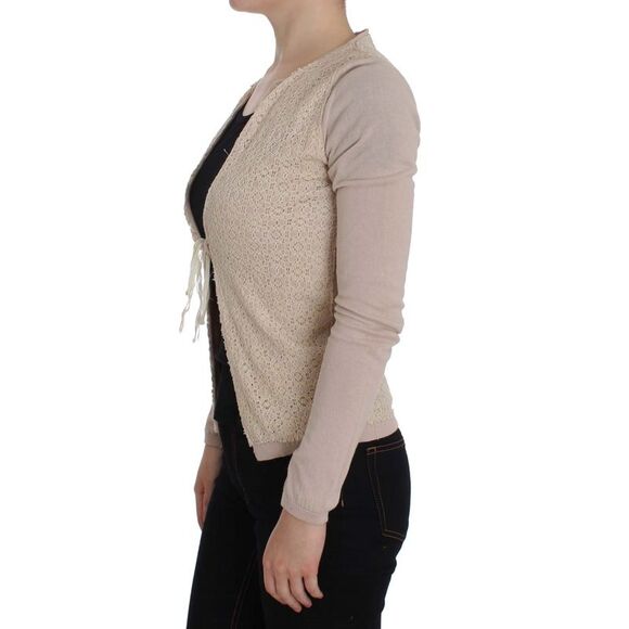 PINK MEMORIES Pink Floral Lace Wrap Women's Sweater - Picture 2 of 6